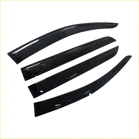 Set of four sleek black vinyl window visors with glossy finish for ford everest 2015-2021 weather shields