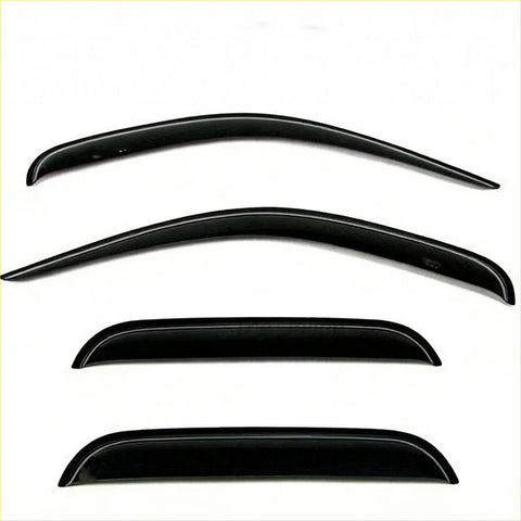 Set of four black glossy vinyl window visors for door visors window monsoons weather shields ldv 2017-current