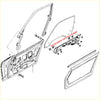 Red metal door latch mechanism with screws and mounting hardware for nissan datsun fairlady z window grating rubber