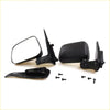 Black plastic side view mirror assembly with rectangular glass and mounting hardware for toyota hilux mk5 d4d 1997-2005
