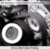 Silver metallic drive belt idler pulley with toothed rim and central bearing for toyota land cruiser 1985 to 2010