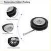 Black and silver durable drive belt idler pulley with smooth surface and threaded shaft for toyota pick up 1982-1995