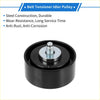 Black steel drive belt idler pulley for toyota tacoma 2005-2022 with threaded shaft and anti-rust coating