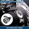 Black rubber drive belt idler pulley with metallic silver housing and bracket for Toyota Tercel 1987-1994