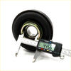 Black rubber caster wheel with metallic bearing measured at 44.56 mm for drive shaft center support bearing on nissan 720
