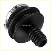 Black rubber hose adapter with silver metal clamp and threaded connection for drive shaft boot on Suzuki King Quad