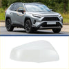 Silver driver side mirror cover cap for toyota rav4 xle 2019-2023 shown from the back side