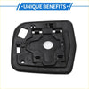 Black plastic rearview mirror mounting bracket with molded tabs and circular cutout for driver side non-heated toyota previa