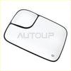 Driver’s side mirror and backing plate for dodge ram with black frame two-panel glass and clear lower section