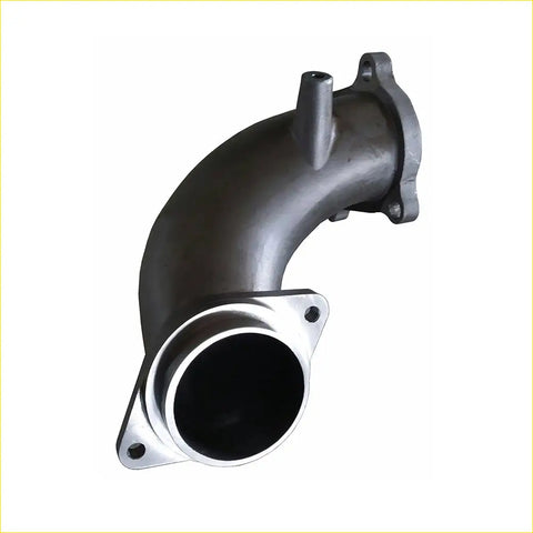 Gray metallic 304 cast dump pipe for toyota landcruiser 78 79 series 4.2l 1hd-fte with flanged ends and bolt holes