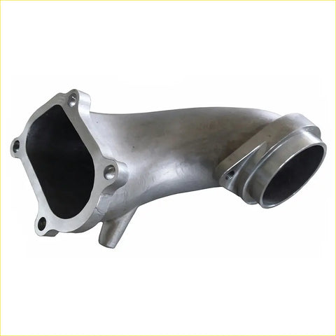 Silver metallic 304 cast dump pipe with curved angular design for toyota landcruiser 78 79 series 4.2l 1hd-fte