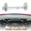 Silver metallic eccentric camber bolts with threaded shafts and flanged ends for toyota fj cruiser 2006-2023