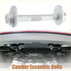 Silver metal eccentric camber bolts with threaded shafts and flanged ends for toyota tundra 2007 2008