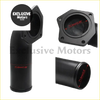 Black matte exhaust manifold elbow with flanged mounting and dimensional markings for ford 6.4l egr cooler valve kit