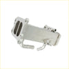 Silver metallic egr valve cooler with flanged intake manifold and threaded ports for toyota hilux gun diesel 2.8l 2015-on