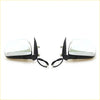 Pair of black and chrome electric door wing mirrors with integrated wiring for toyota hilux sr5 2004-2016 shown from back side