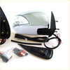 Chrome electric folding led door wing mirror with turn signal and black mount for toyota hilux 2004-2015