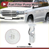 Electric fuel pump assembly for Toyota Land Cruiser 2016-2021 showing white plastic fuel filter pump module with black connector