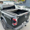 Black ford ranger raptor pickup truck back with electric roller shutter tonneau cover for ford ranger 2022+ new ranger