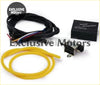 Black diesel dump valve electronic control box with coiled wiring harness and yellow tubing for ssqv4 blow off valve