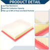 Engine air filter for toyota 4runner 4.0l with white pleated paper medium and red plastic rectangular frame