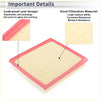 Engine air filter for toyota avalon 2019-2022 with red plastic frame and beige pleated filtration material