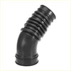 Black rubber flexible engine air intake hose tube with ribbed texture and angled bend for toyota pickup 1989-1995