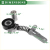 Engine belt tensioner pulley assembly for toyota c-hr with gray metal body black pulley and spring visible