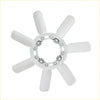 White plastic engine cooling fan blade with eight curved blades and metal bolts for toyota hilux 1997-2005
