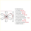 Technical diagram showing dimensions of a seven-blade engine cooling fan blade for toyota hilux xtracab ln51 ln56 ln57
