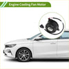 Black engine cooling fan motor with circular housing and attached wires for toyota sienna 2011-2016 back view