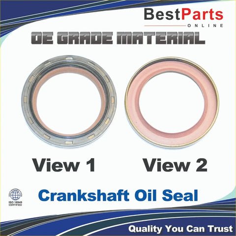 Engine crankshaft seal front for ford f-250 f-350 f-450 f-550 with metallic outer ring and pinkish rubber inner seal