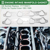 Metallic silver engine intake manifold gasket set for toyota crown 1991-1995 shown from the back side