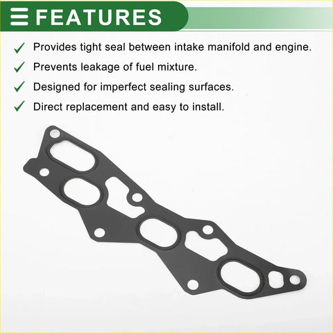 Black rubber engine intake manifold gasket for Toyota Duet 1998-2004 with multiple oval and circular cutouts for sealing