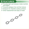 Black rubber engine intake manifold gasket for direct replacement on toyota sparky 2000-2003