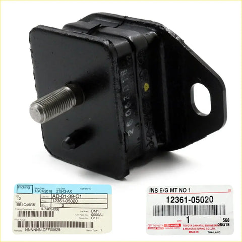 Black rubber engine mounting support with metallic bolt and mounting hole for Toyota Hilux 4Runner LN85 LN100 1988-1997