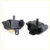 Black rubber engine mount with molded metal brackets and central cylinder for nissan d21 navara 85-99 back side view