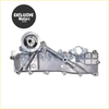 Silver metallic engine oil cooler pan with circular dipstick housing and bolt holes for ford courier mazda bounty 1999-2006