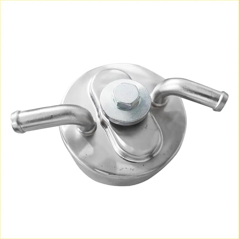 Shiny silver metal fuel cap with curved handles and hex bolt for mitsubishi triton l200 engine oil cooler