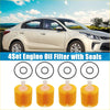 Set of four orange engine oil filters with black rubber seals for toyota avalon 2013 to 2018 models