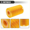 Yellow cylindrical engine oil filter with pleated paper material and translucent cap for toyota land cruiser 2008-2021