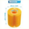 Bright yellow cylindrical engine oil filter with ribbed pleated design and orange core for toyota tundra 2000-2023