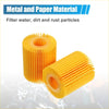 Yellow cylindrical engine oil filters made of metal and paper for toyota tundra 2000-2023 set