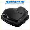 Black steel engine oil pan for toyota highlander 2018-2021 with a smooth glossy finish and molded mounting holes