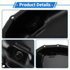 Engine oil pan for toyota highlander 2018-2021 black steel with hex bolt and mounting holes shown from the back side