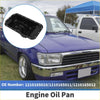 Black steel engine oil pan with rectangular shape and reinforced edges for toyota hilux 1988-1997 models