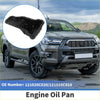 Black plastic engine oil pan with molded ridges and drain hole for toyota hilux 2015 steel black model