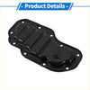 Black painted steel engine oil pan with ribbed surface and mounting holes for toyota land cruiser 2007 back side