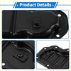 Black metal steel engine oil pan with central bolt and mounting holes for toyota land cruiser 2007