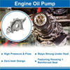 Metallic engine oil pump for toyota 4runner 1996-2002 with central bore and bolted mounting points shown installed and close-up